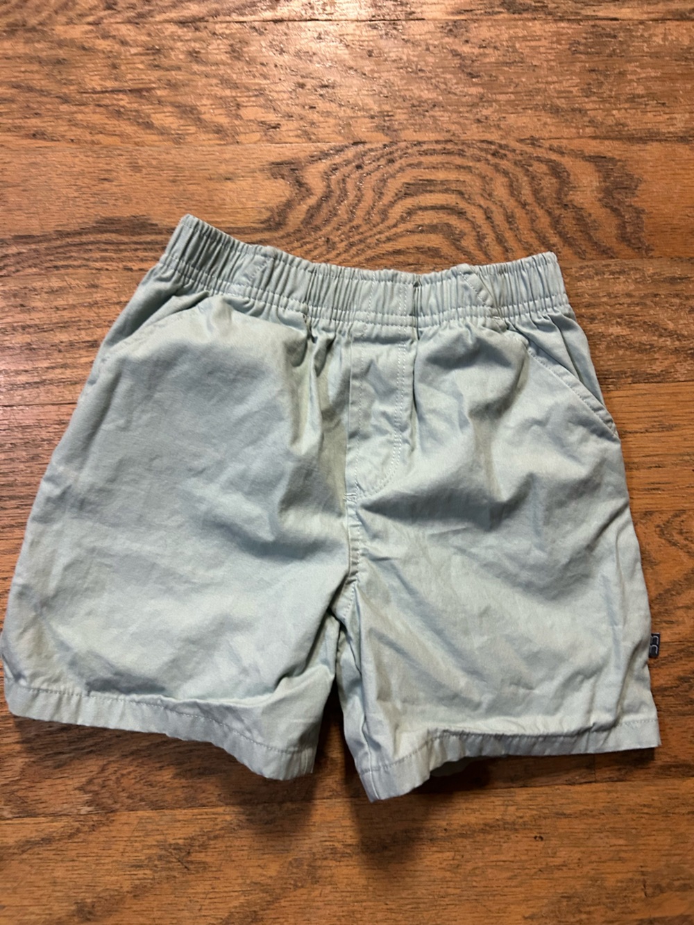 Kids Light Sage Green Elastic Waist Shorts